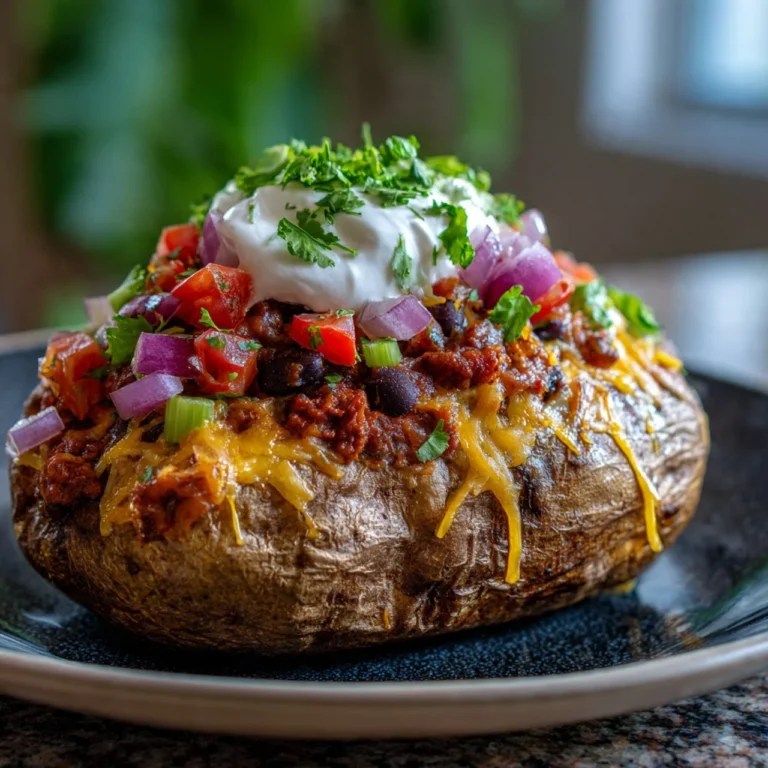 Mexican stuffed baked potatoes topped with cheese and fresh ingredients