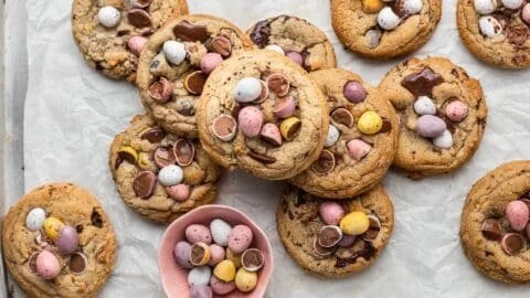 Delicious Mini Egg Cookies on a plate, perfect for Easter or any occasion.