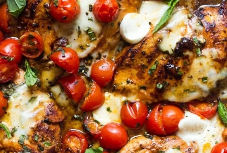 One-Pan Juicy Chicken with Balsamic Sauce served on a plate