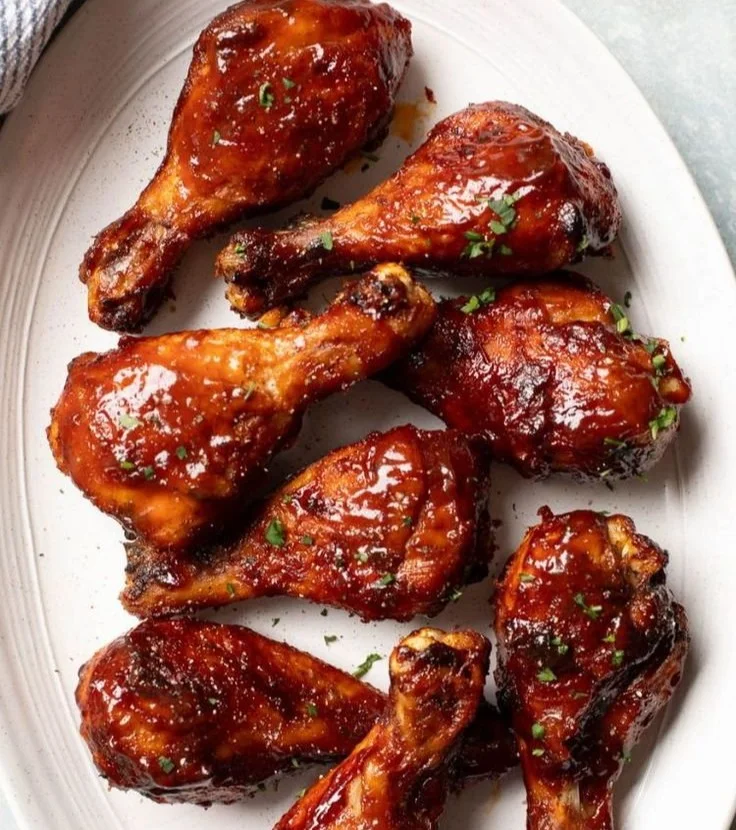Delicious oven baked chicken legs with golden crispy skin and seasoned flavor