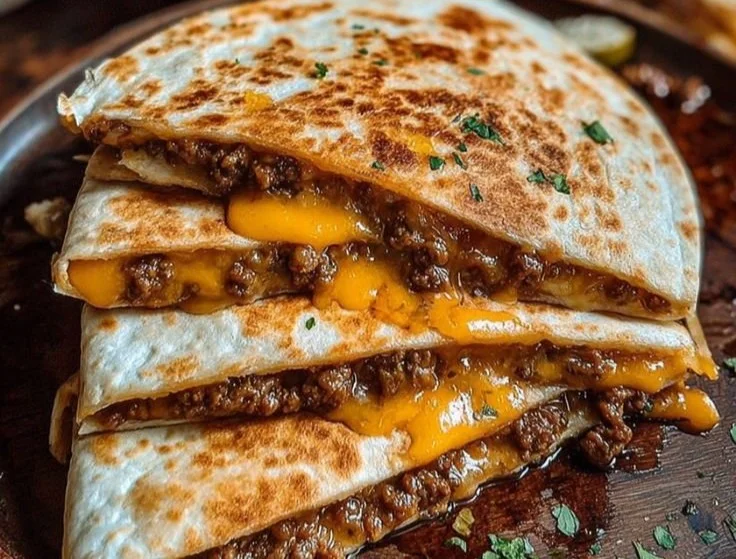 Delicious Smashburger Quesadillas served with fresh ingredients and melted cheese