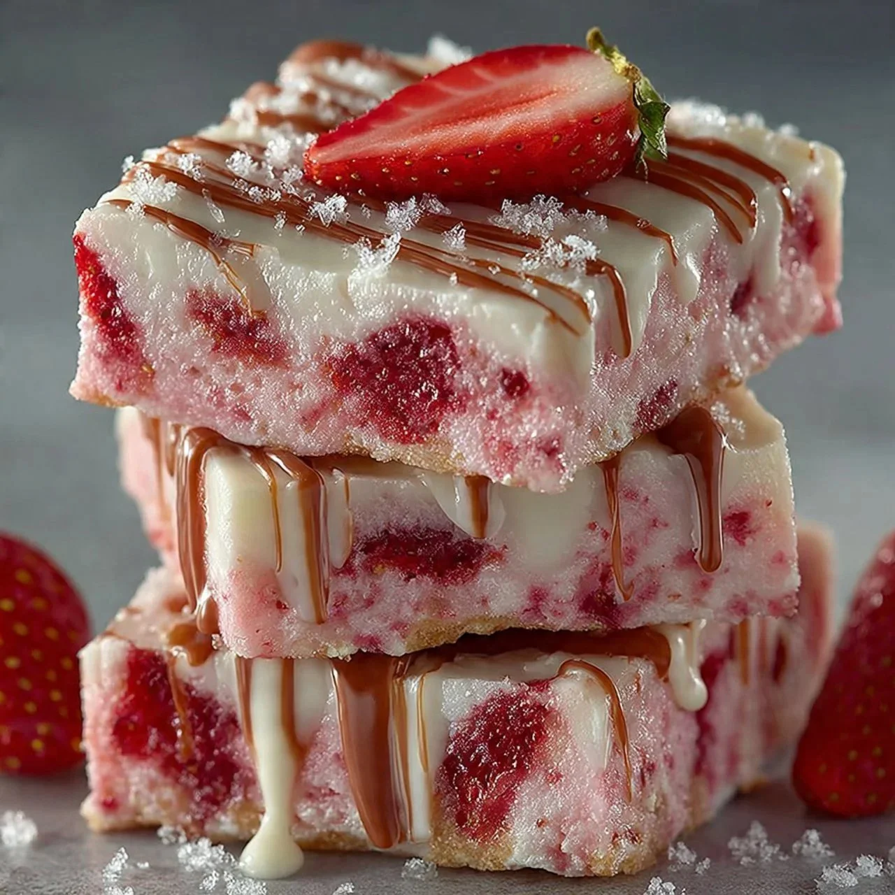 Strawberry high protein yogurt bites in a bowl, healthy snack option.