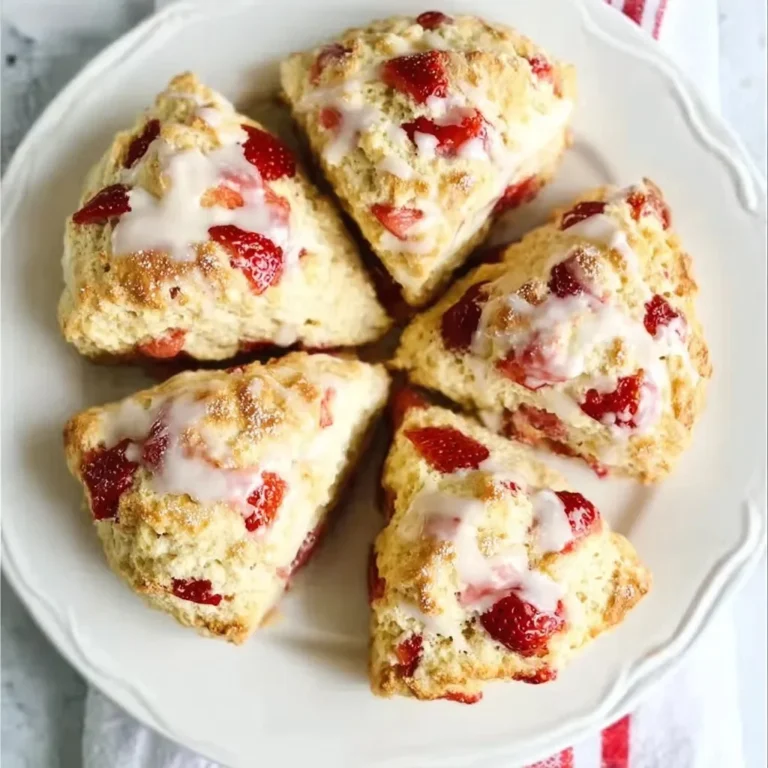 Delicious homemade strawberry scones fresh out of the oven
