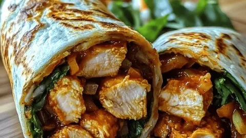 Sweet chili chicken wraps on a plate ready to be enjoyed for lunch
