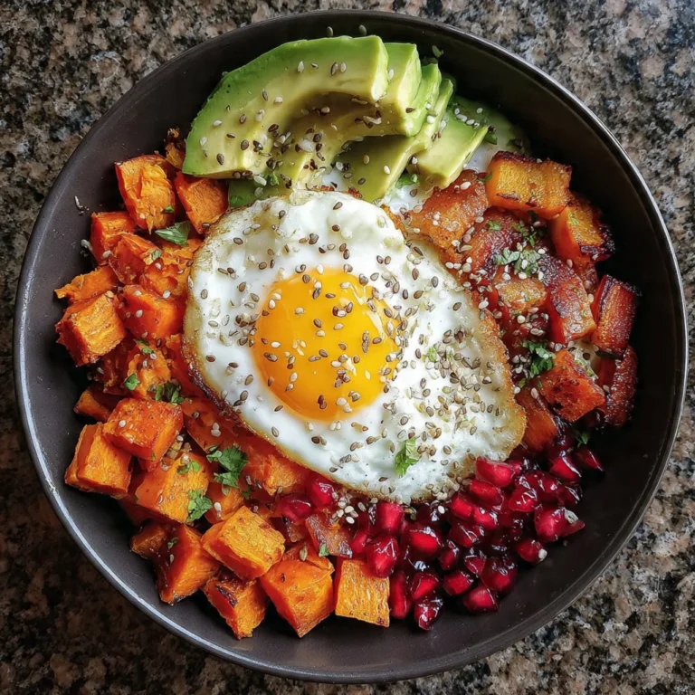 Sweet Potato Breakfast Bowl with toppings for a healthy morning meal