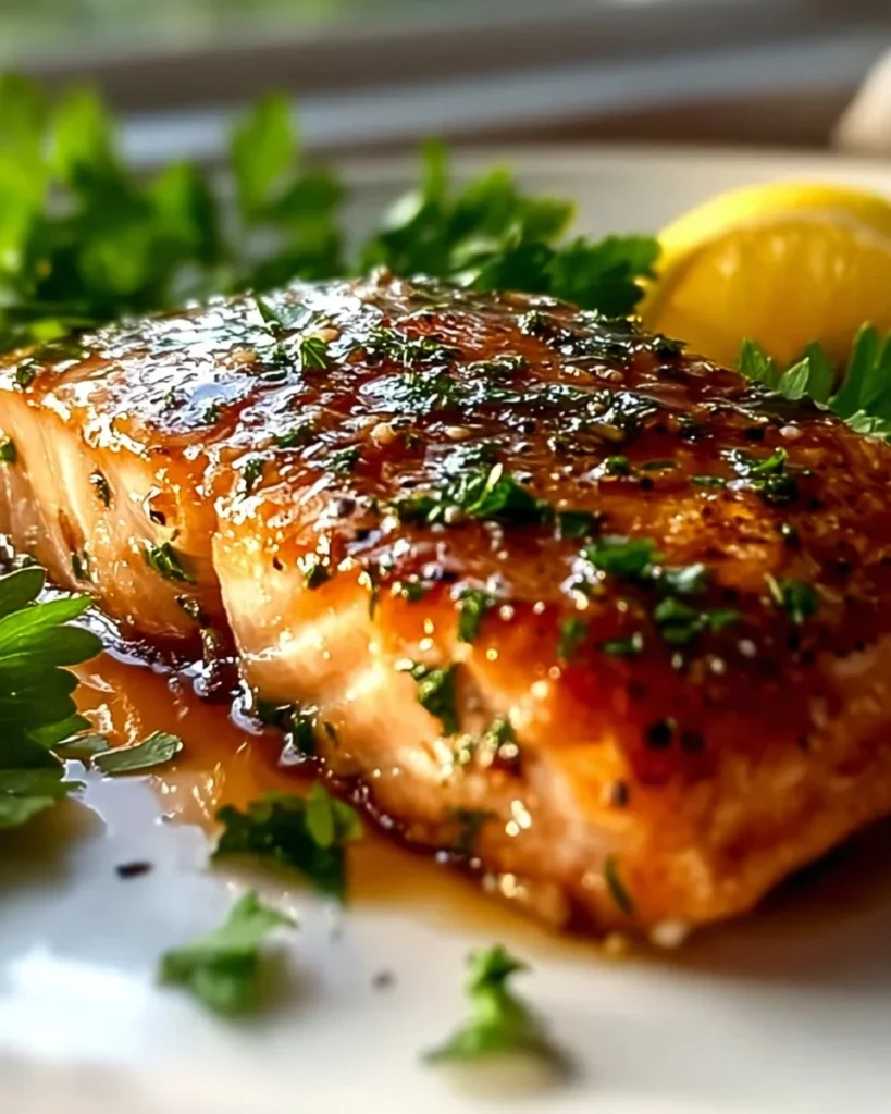 Delicious Texas Roadhouse style baked salmon served with fresh vegetables