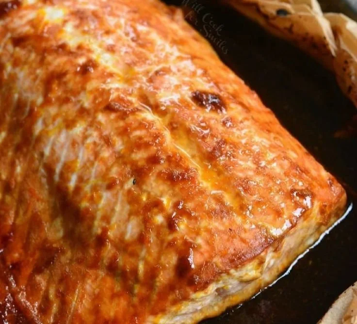 4 Ingredient Orange Salmon dish with vibrant orange glaze