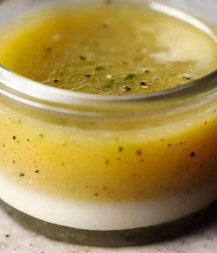 Barefoot Contessa Champagne Vinaigrette ingredients in a glass bowl