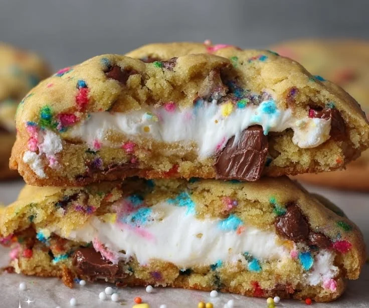 Chocolate Chip Peep Stuffed Easter Cookies baked for the holiday season.