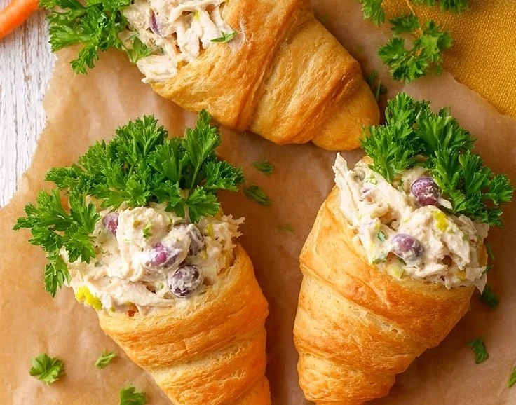 Classic Easter Chicken Salad filled in crescent rolls, perfect for celebrations.