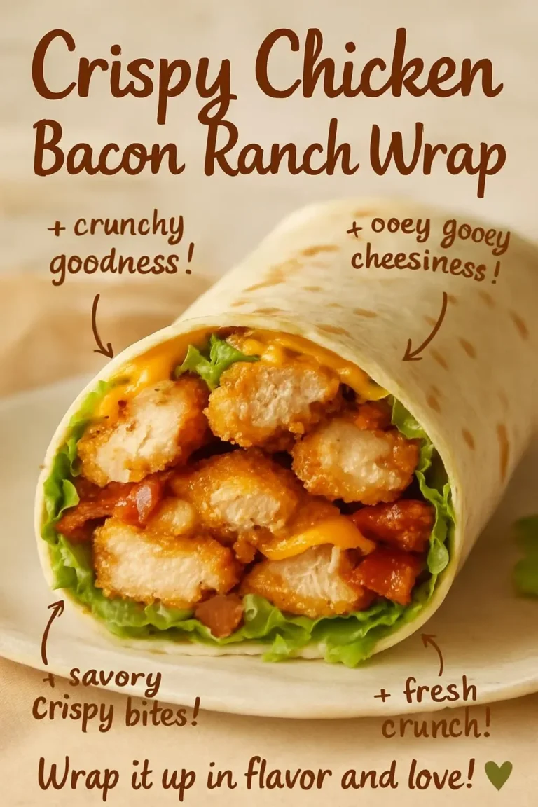 Crispy chicken bacon ranch wrap on a plate with fresh vegetables