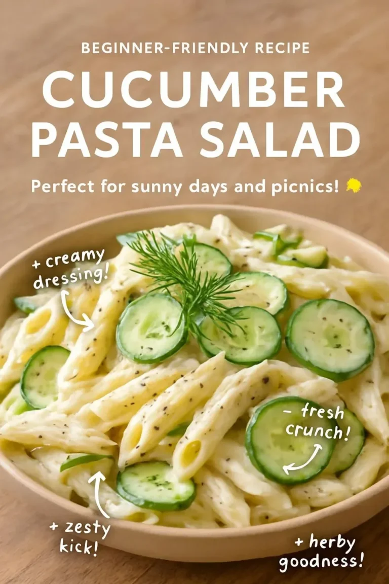 Delicious Cucumber Pasta Salad served in a bowl with fresh ingredients
