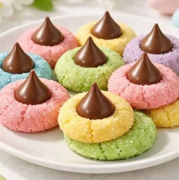 Easter Blossom Cookies decorated for the holiday