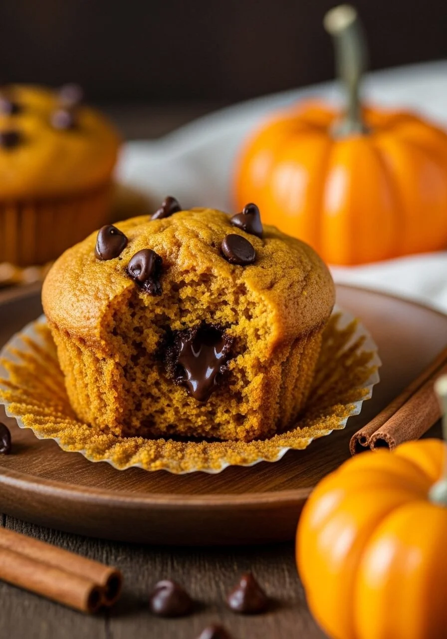 3-Ingredient Pumpkin Muffins fresh out of the oven