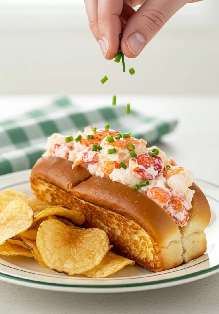 Delicious Maine-style lobster rolls served on a rustic wooden table