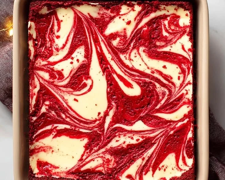 Delicious easy red velvet brownies topped with a creamy cheesecake layer.