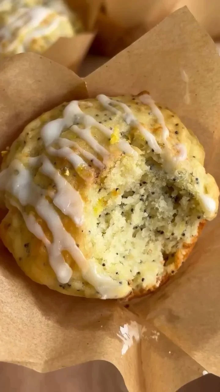 Healthy lemon poppy seed muffins baked to perfection with a zesty flavor.