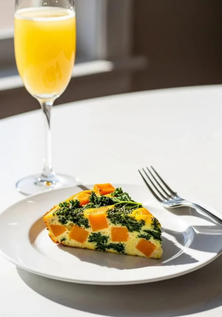Kale and Butternut Squash Frittata served on a plate