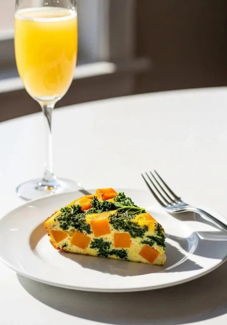 Kale and Butternut Squash Frittata served on a plate