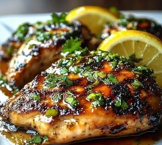 Delicious Key West grilled chicken served with tropical sides.