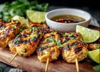 Delicious Key West grilled chicken served with fresh sides