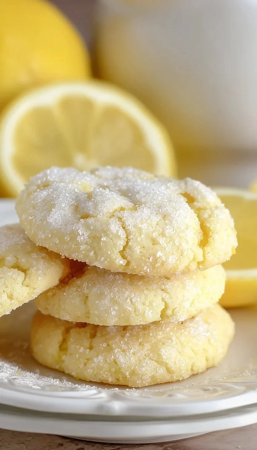 Delicious lemon cake mix cookies baked to perfection with a zesty flavor.