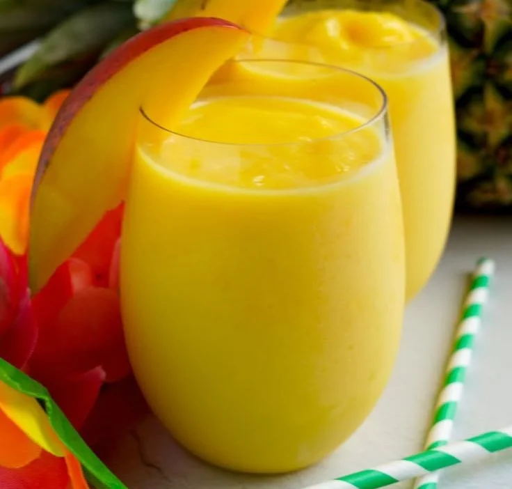 Homemade McDonald's Mango Smoothie with fresh ingredients