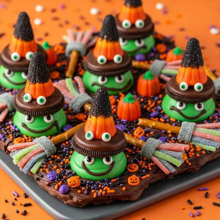 Delicious Melting Witches Bark made with chocolate and festive toppings