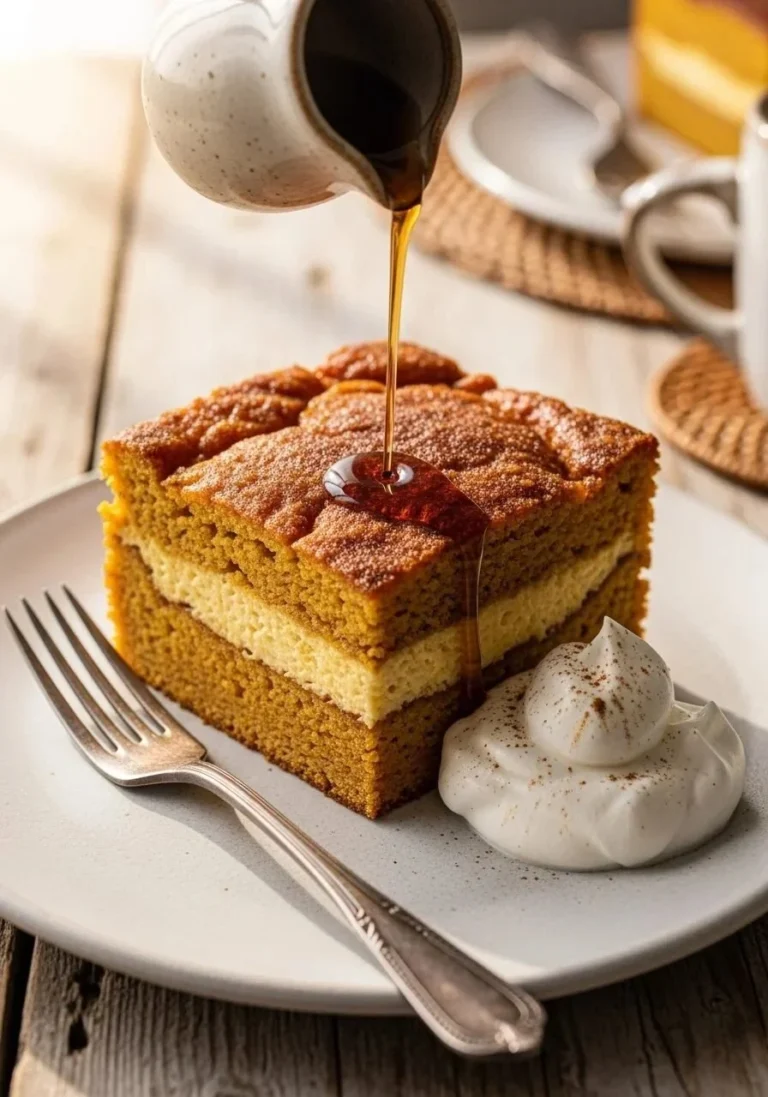 Delicious and creamy overnight pumpkin breakfast casserole topped with spices