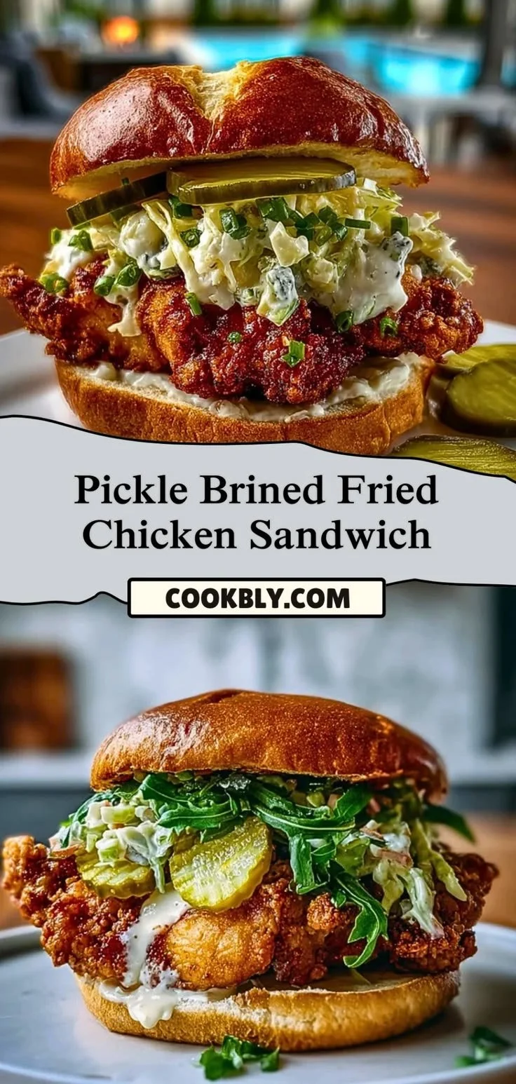 Delicious pickle brined fried chicken sandwich served with pickles and special sauce