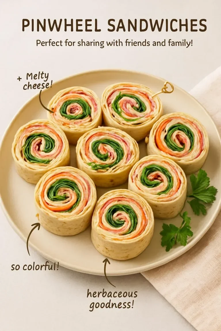 Colorful pinwheel sandwiches rolled with fresh ingredients and served on a platter.