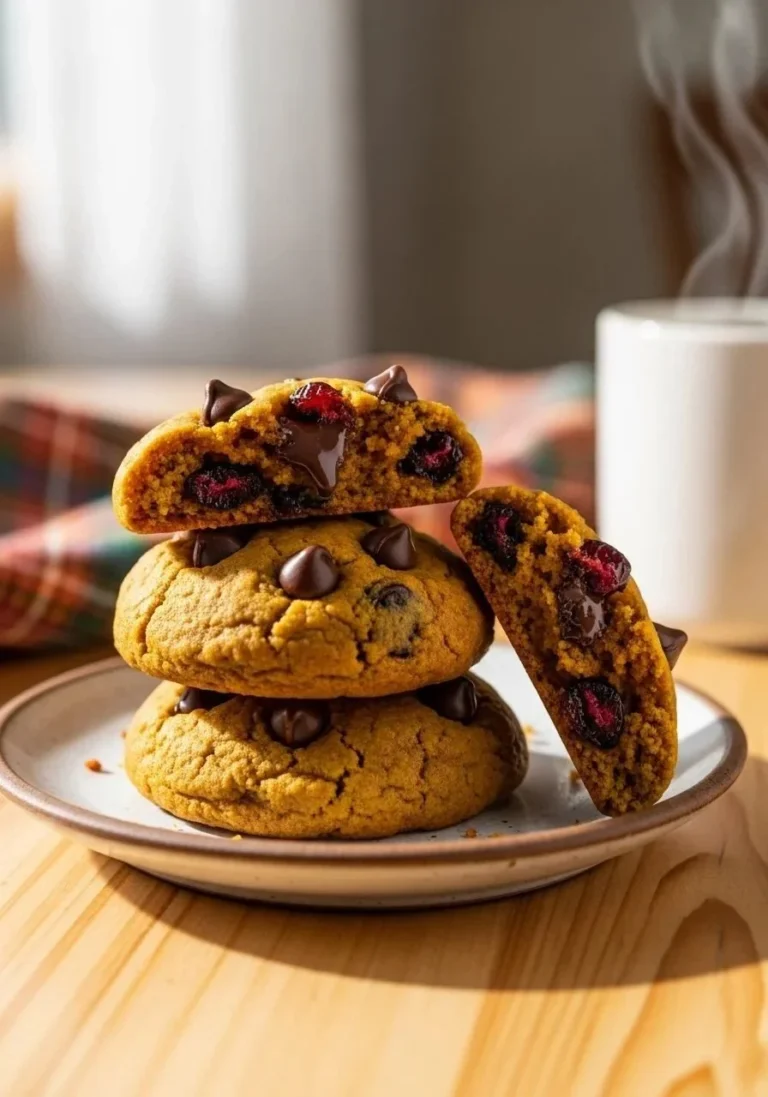 Delicious pumpkin breakfast cookies served on a plate.