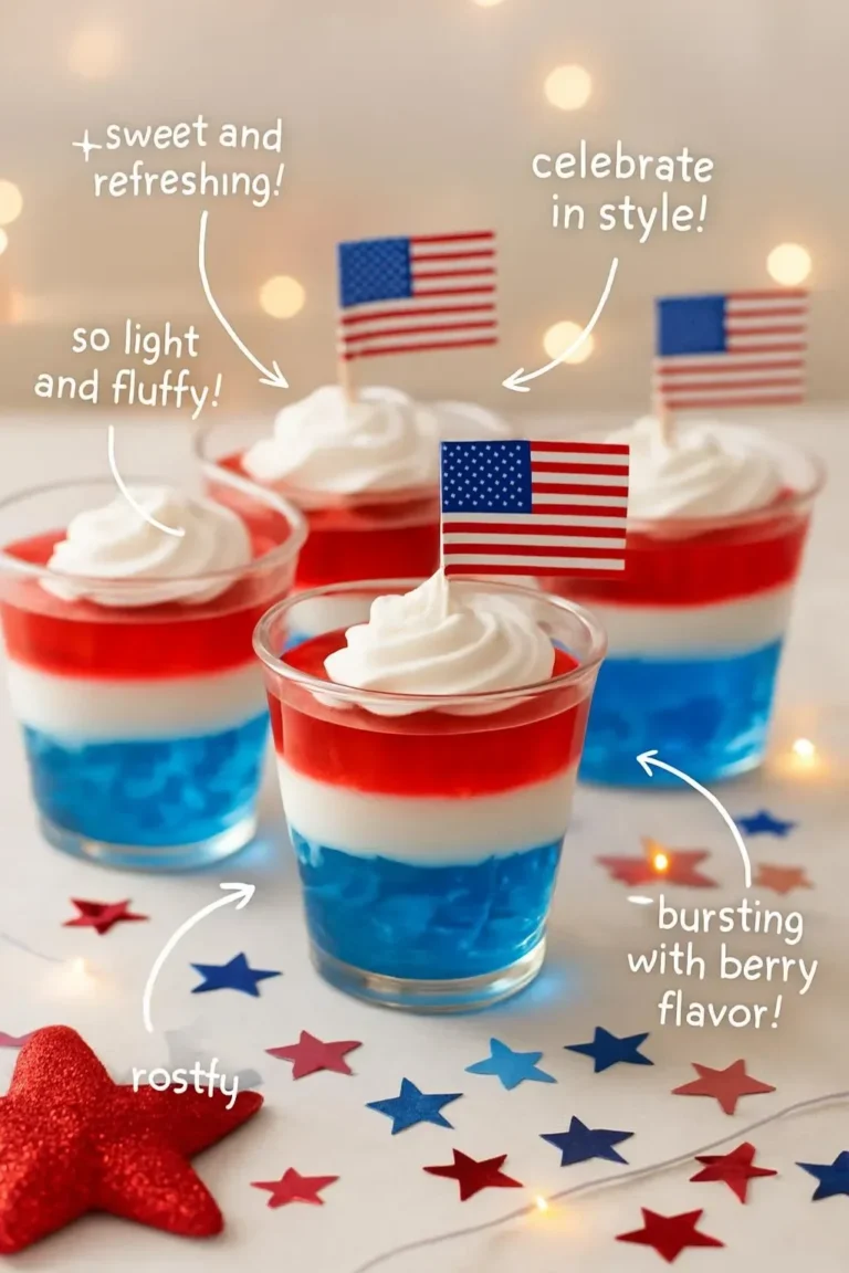 Red, White and Blue Jello Cups for festive celebrations