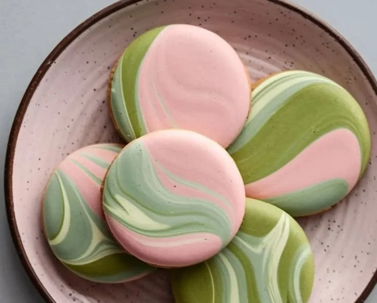 Delicious Strawberry Matcha Cookies on a plate