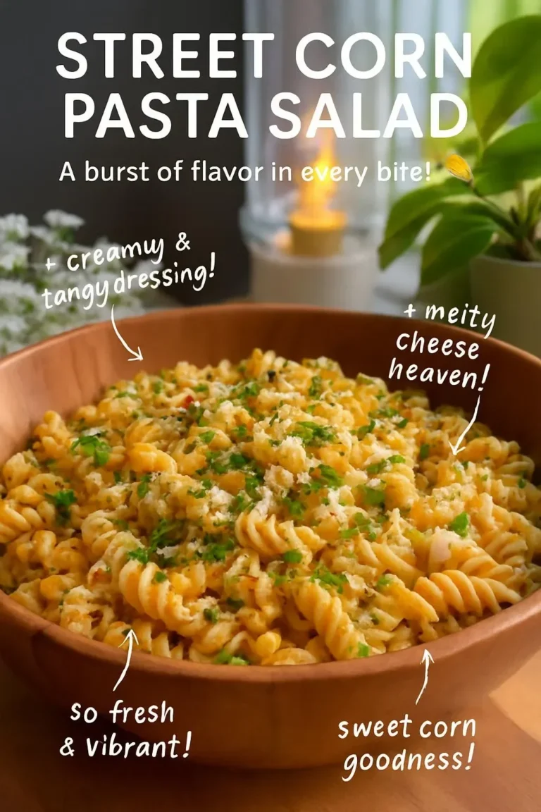 Colorful Street Corn Pasta Salad with fresh veggies and creamy dressing