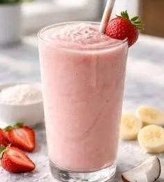 Beach Bum Smoothie from Tropical Smoothie Cafe served in a colorful glass