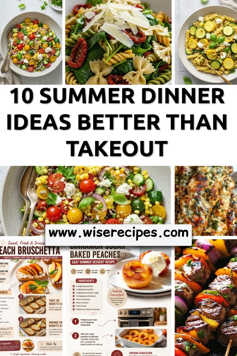 Delicious summer dinner ideas including fresh, easy recipes for outdoor dining.