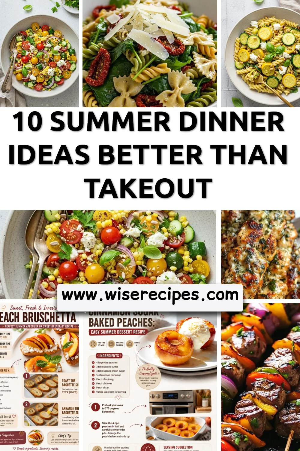 Delicious summer dinner ideas including fresh, easy recipes for outdoor dining.