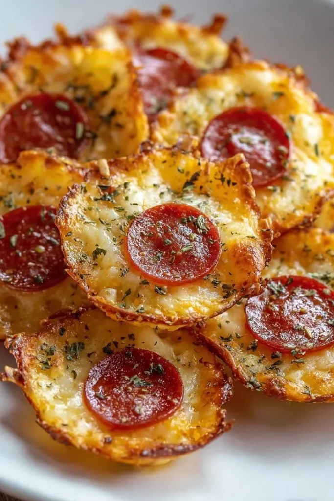 Delicious homemade pizza chips made with just 2 ingredients.