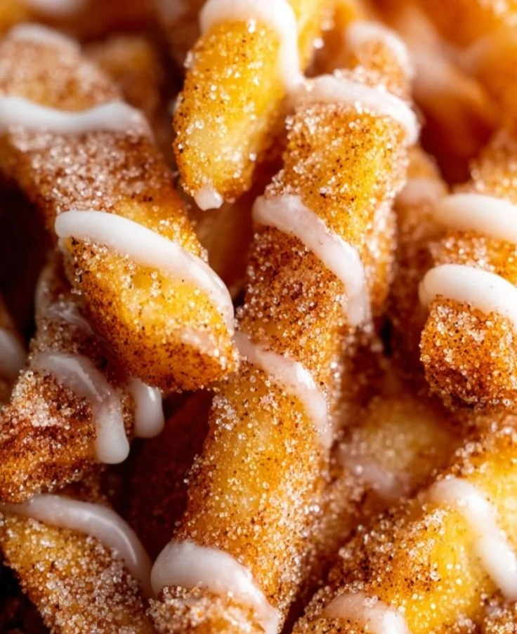 Delicious Air Fryer Apple Fries, a healthy snack option made with fresh apples.
