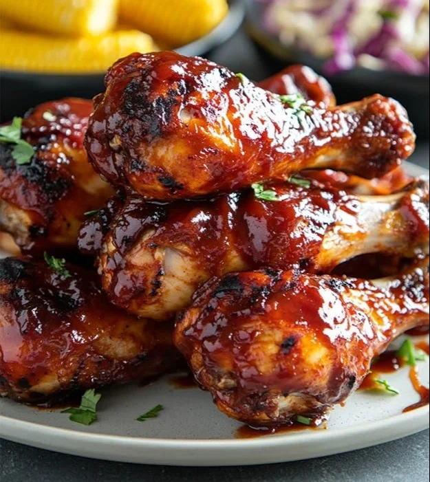 Delicious BBQ Chicken Drumsticks ready to serve on a plate