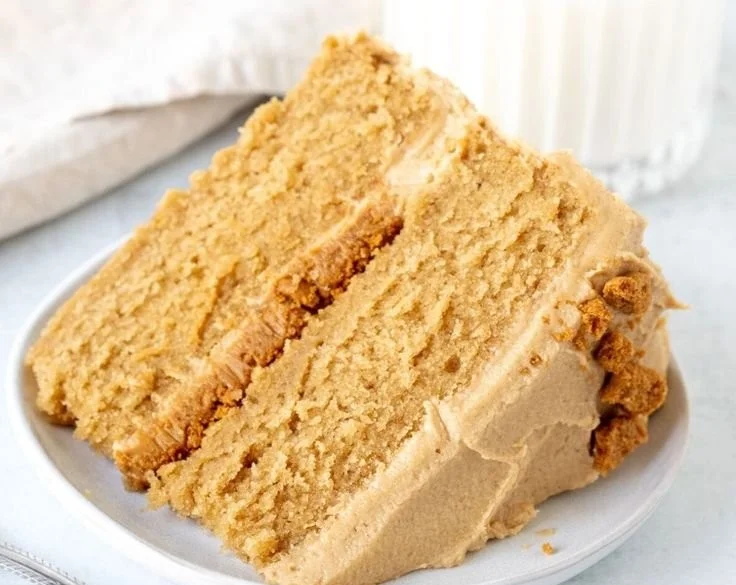 Deliciously crafted Biscoff Cake topped with creamy frosting and Biscoff crumbs.