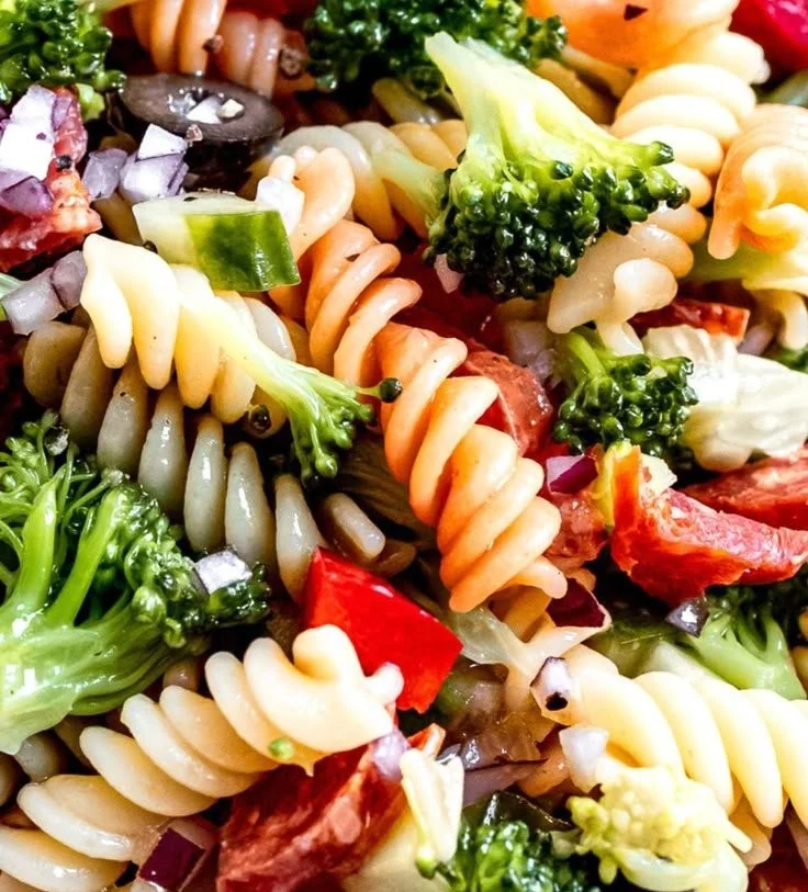 Classic Italian Pasta Salad with fresh vegetables and herbs