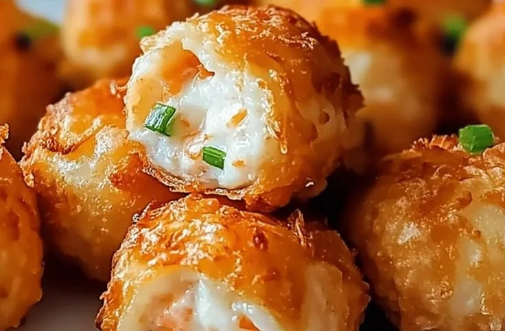 Crispy Crab Rangoon Bombs served on a plate, ideal for appetizers.