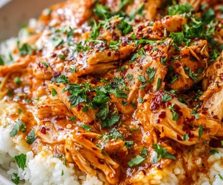 Creamy Crockpot Cajun Butter Chicken served in a bowl for a comforting meal