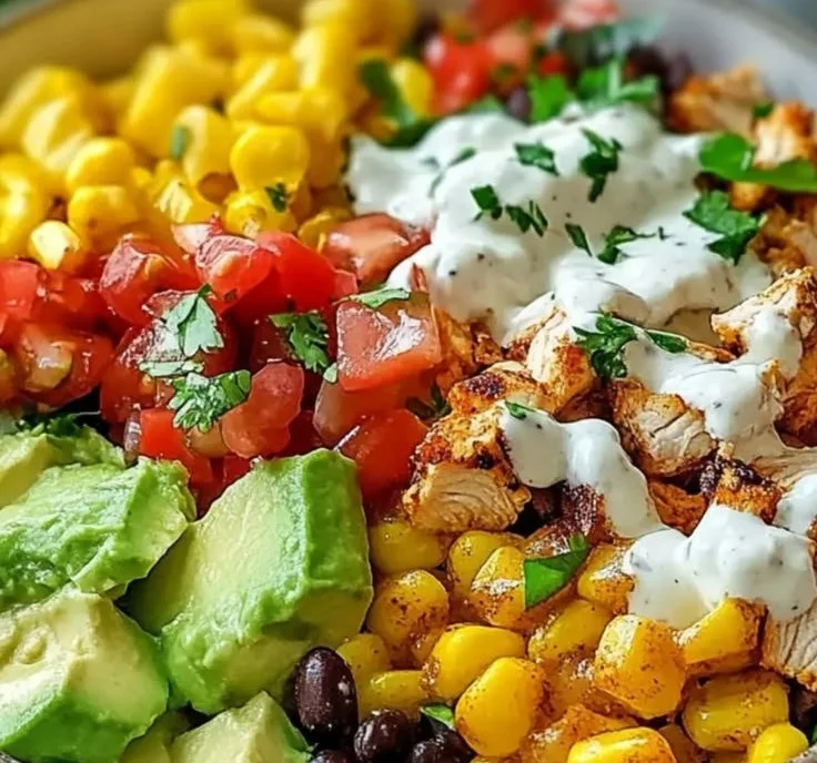 Easy low-calorie chicken burrito bowl with 30g protein served in a bowl