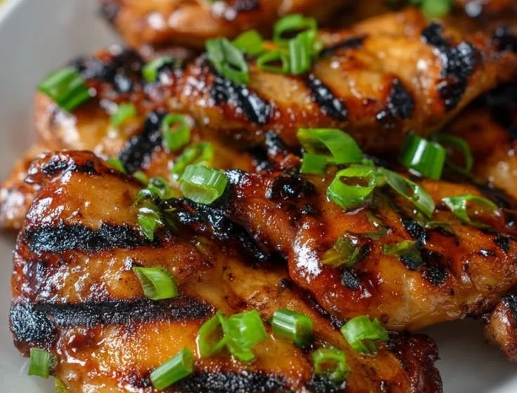 Hawaiian Teriyaki Chicken served on a plate with rice and vegetables