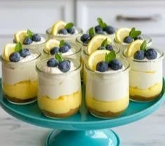 Delicious lemon cheesecake mousse in a beautiful dessert cup