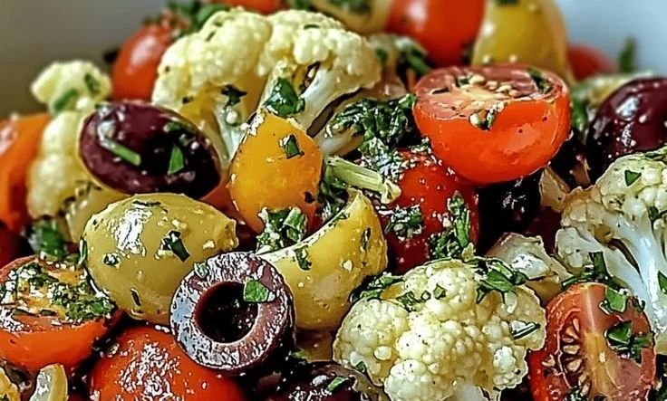 Mediterranean Marinated Cauliflower Salad - Fresh and Flavorful Side Dish