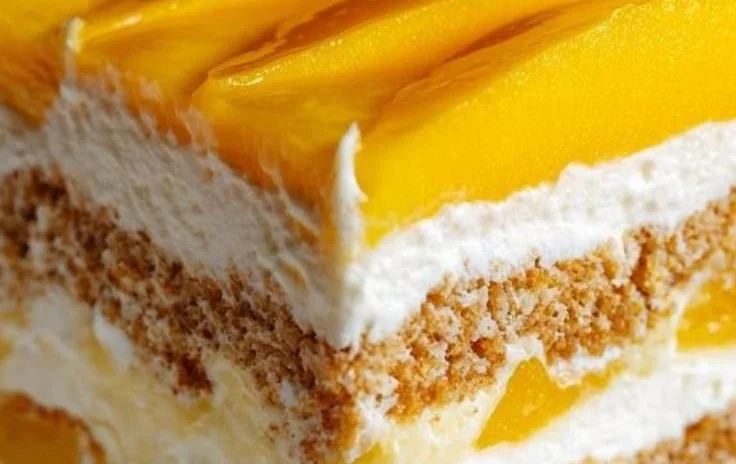Delicious no-bake mango float dessert made with three ingredients